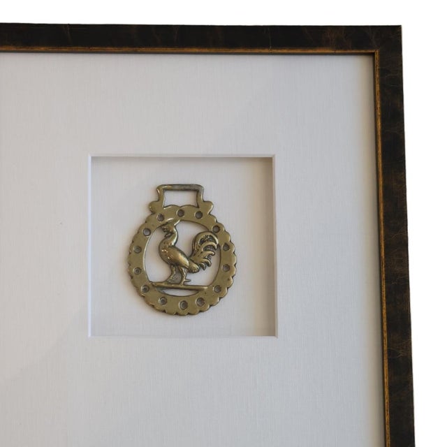 This charming antique horse bridle medallion, crafted in 19th century France, features a finely detailed rooster design,...