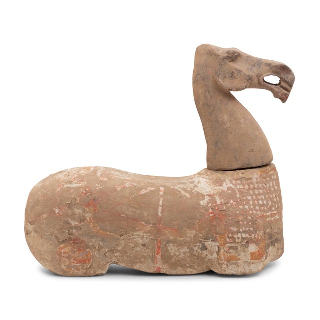 Chinese Chinese Pottery Figure of a Recumbent Horse, Han Dynasty For Sale - Image 3 of 3