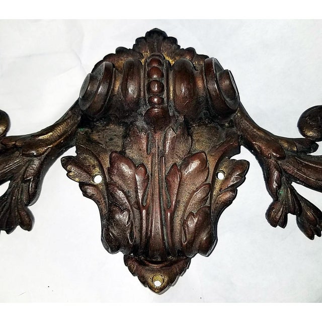 A big and bold 1880-1900 French dore' bronze furniture mount with Louis XVI style cornucopia and acanthus leaf motifs. Use...