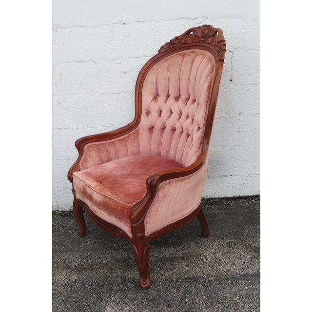 Mid 20th Century Victorian Kimball Carved Side Accent Chair 6217 For Sale - Image 5 of 15
