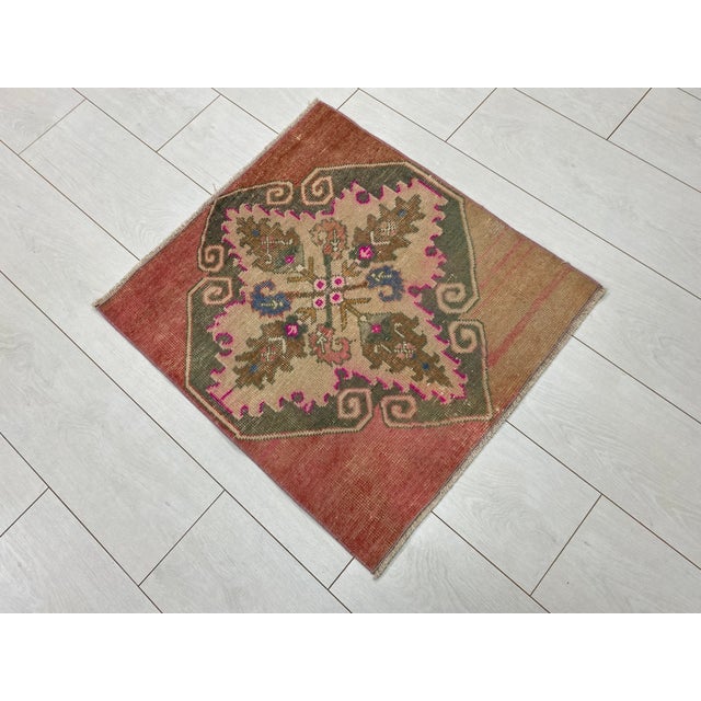 Handmade wool carpet in Turkish Anatolia , Vintage Oushak Rug,Turkish Vintage Anatolian Rug, Handmade wool Rug . One Of...