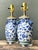 Vintage Asian Blue and White Floral Ceramic Lamps - A Pair For Sale - Image 12 of 12