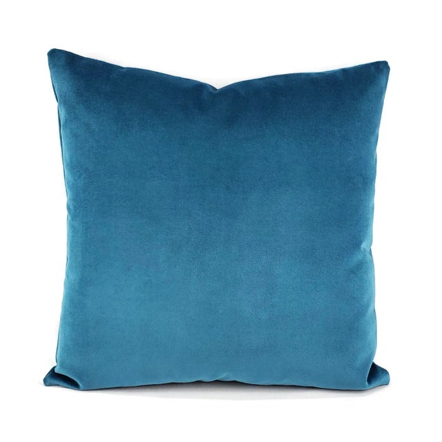 Contemporary Bright Blue Velvet Pillow Cover Chairish