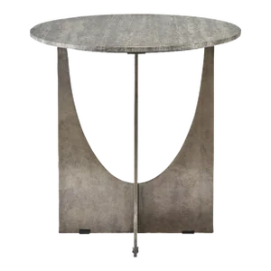 Contemporary Op Art Travertine Top End Table
