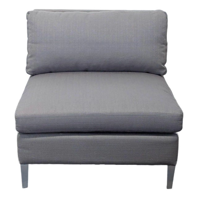 Cb2 Cielo Modern Gray Lounge Chair With Metal Legs For Sale