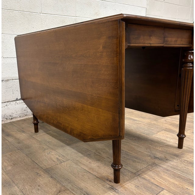 Vintage Ethan Allen American Traditional Birch and Maple Drop Leaf Dining Table For Sale In Kansas City - Image 6 of 13