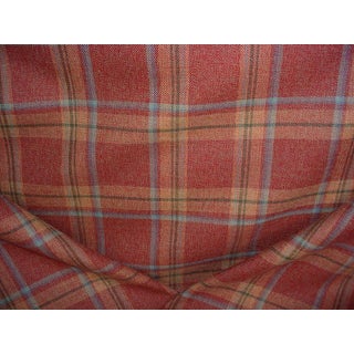 Scalamandre Taransay Rust Wool Tartan Plaid Upholstery Fabric - 3-3/4 Yards For Sale