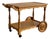 Oak Two-Tier Rolling Bar Cart Danish Mid-Century Modern Serving Trolley 1970s For Sale