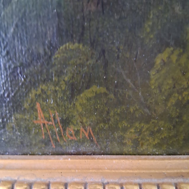 Textile Harbor at Countisbury Hill Lynmouth Devon Oil on Canvas by Richard Allam 19thC For Sale - Image 7 of 10