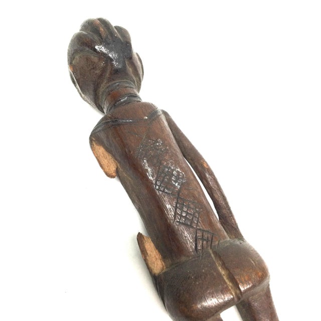 Antique African Hand Carved Wood Woman Figure For Sale - Image 4 of 10