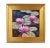 Wood Pink & Lavender Water Lilies Oil Painting Displayed in an Antiqued Gold Wood Frame For Sale - Image 7 of 9