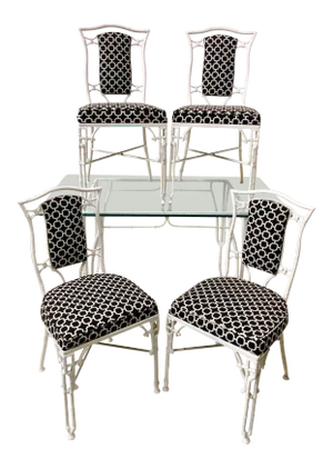 1960s Chinese Chippendale Patio Dining Set