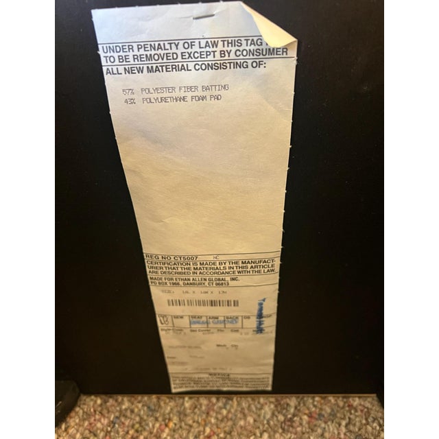 Ruby Red Pair of Ethan Allen Upholstered Storage Ottomans For Sale - Image 8 of 8