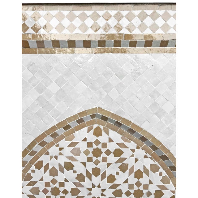 2020s Outdoor White & Tan Mosaic Wall Fountain For Sale - Image 5 of 9