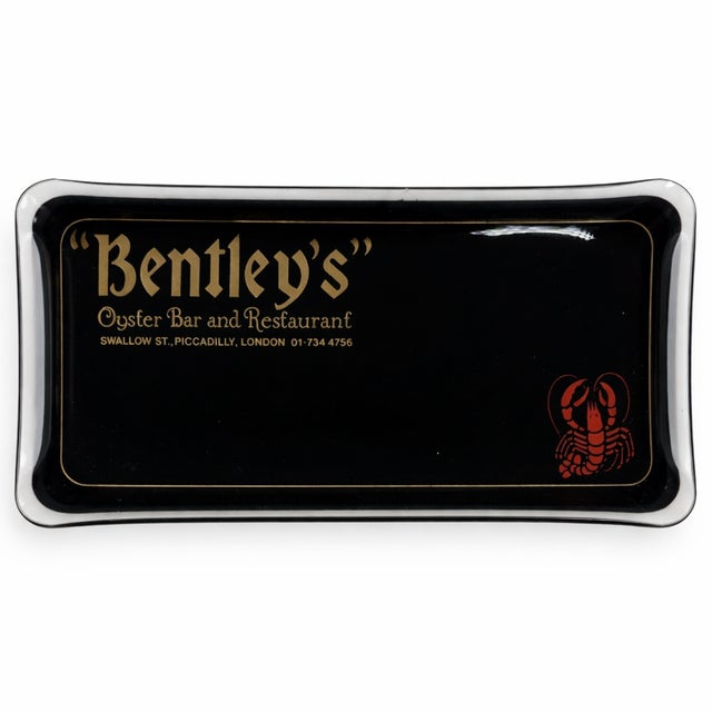 Vintage Bentley’s Oyster Bar & Restaurant London Glass Ashtray Catchall Dish For Sale - Image 4 of 10