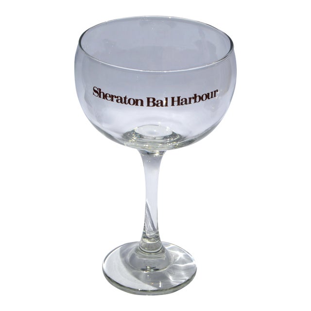 Vintage Wine Glass Stemware Oversized Goblet Sheraton Bal Harbour Champagne 10 Inches For Sale