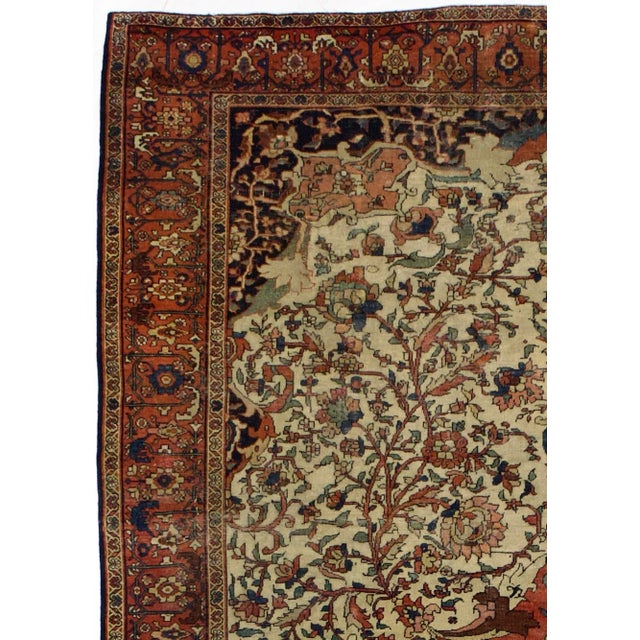 Antique Persian Farahan Sarouk Rug 7’3" X 10’5" For Sale - Image 4 of 5