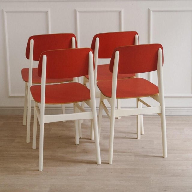 Mid-Century Modern Dining Chairs in Plywood, 1960s, Set of 4 For Sale - Image 11 of 11