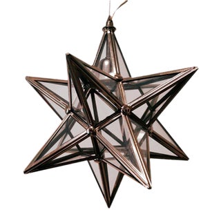 Vintage Silver Star Ceiling Lamp For Sale