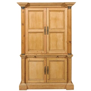 7’ Ft Tall English Coffee Bar With Adjustable Shelves and Drawers For Sale