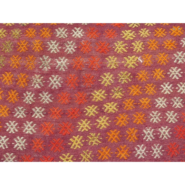 1960s Vintage Turkish Handmade Kilim Rug - 69"x117" For Sale In Raleigh - Image 6 of 12