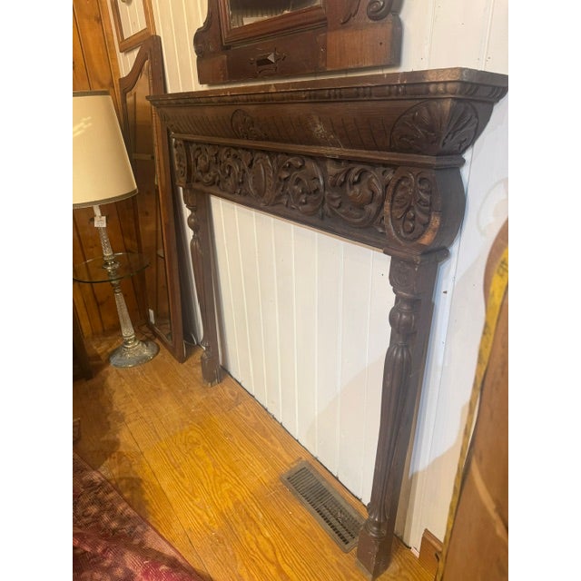 19th Century Oak Mantel With Ornate Carvings For Sale - Image 14 of 18
