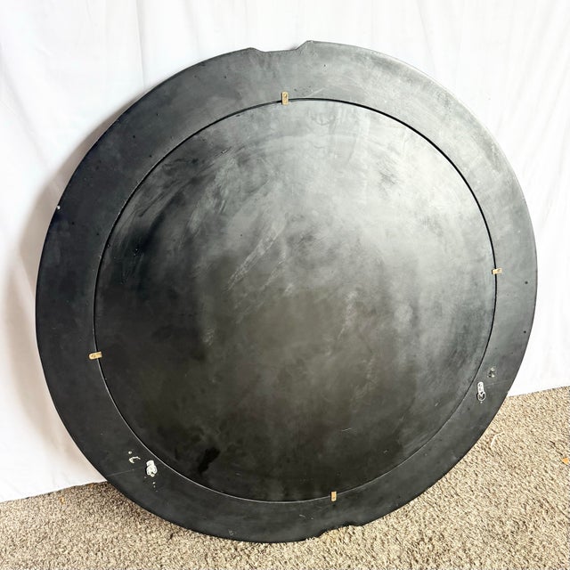 Metal Art Deco Black Tessellated Stone and Chrome Mirror, Maitland Smith Style For Sale - Image 7 of 7