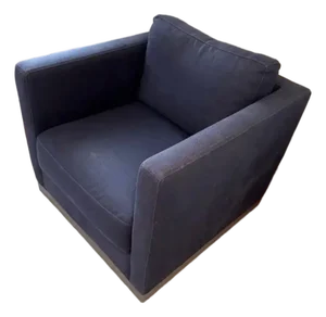 Navy Blue MCM Swivel Arm Chair - Club Chair by Cisco