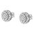 Contemporary Sterling Silver Diamond Cluster Earrings (1 cttw, I-J Color, I2-I3 Clarity) For Sale - Image 3 of 6