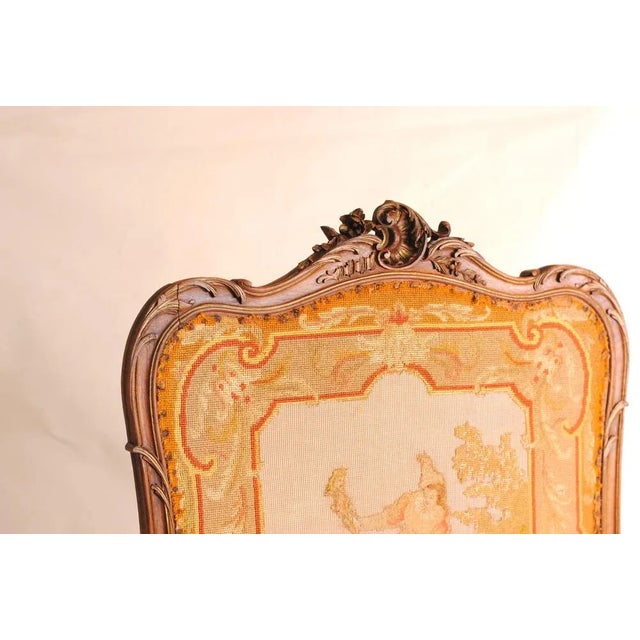 Wood French Regency Screen with Cross-Stitched Tapestry Insert, 1890s For Sale - Image 7 of 12