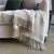Mid-Century Modern Cream Belgian Linen and Wool Throw-Xl For Sale - Image 3 of 7