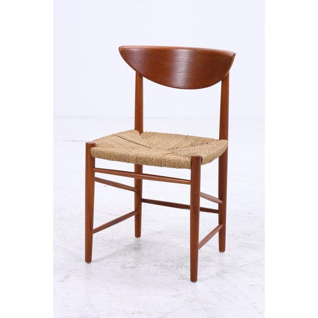 Mid-Century Danish Teak and Cord Chairs by Peter Hvidt & Orla Molgaard-Nielsen, Set of 2 For Sale - Image 5 of 11