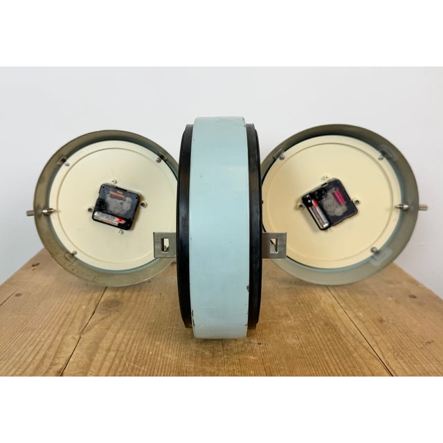 Vintage Blue Seiko Double-Sided Ships Wall Clock, 1980s For Sale - Image 17 of 18