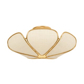 Hudson Valley Lighting Bayville 20 in. 3 Light Semi Flush in Vintage Gold Leaf Finish For Sale