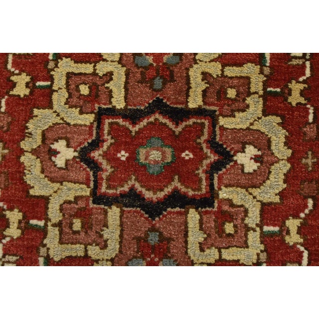 Textile Heriz Runner 2’6” X 12′ Red Wool Traditional Hand-Knotted Oriental Rug For Sale - Image 7 of 13