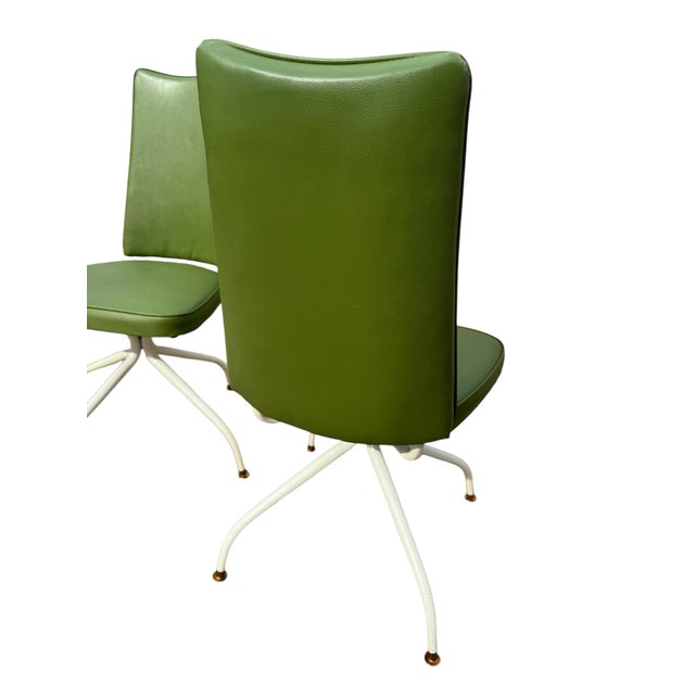 Daystrom 1960s Mid-Century Modern Green Swivel Side Chairs – Pair For Sale - Image 4 of 12
