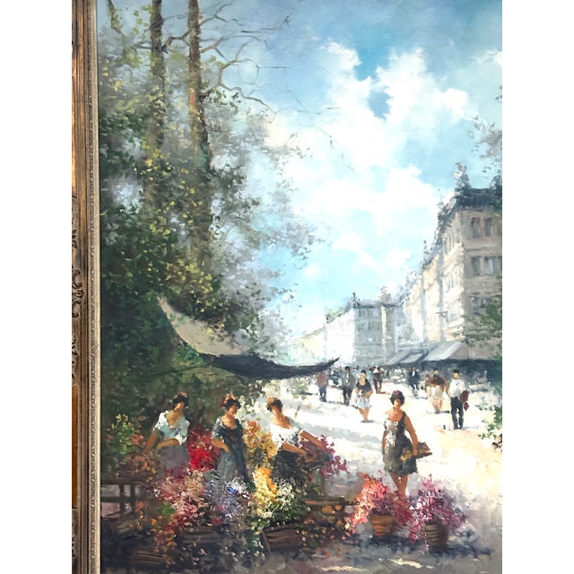 1960s Christian Jereczek, Flower Market, 1960s, Oil on Canvas, Framed For Sale - Image 5 of 17