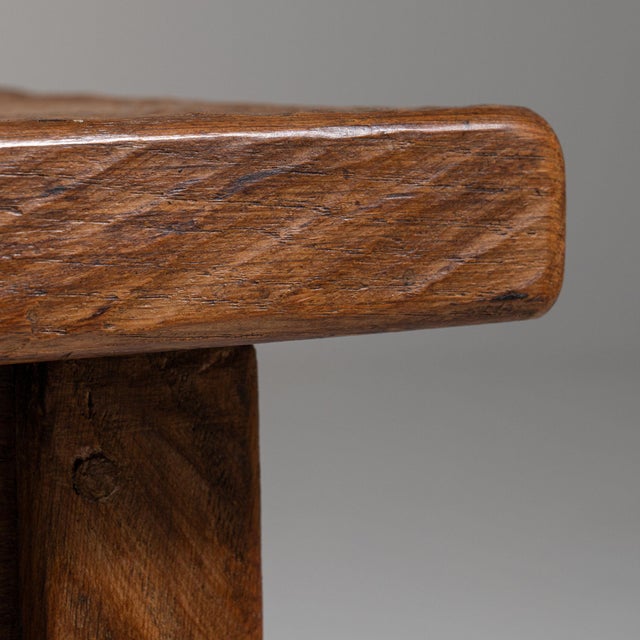 1970-1979 France Honey Oak Single-Drawer Side Table For Sale - Image 10 of 11