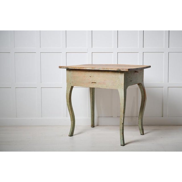 Antique Rococo Rustic Swedish Side Table For Sale - Image 5 of 11