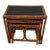 Vintage 1950s Burnt Bamboo and Rattan Nesting Tables - Set of Three For Sale