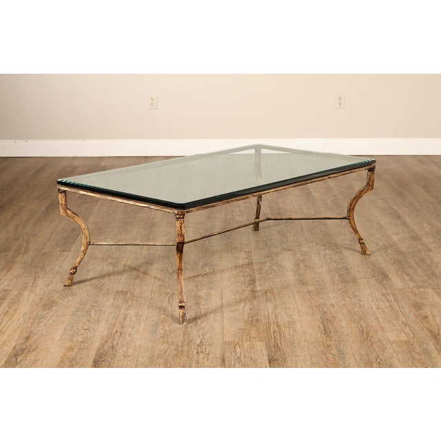 Traditional Minton Spindell 'Durant' Glass Top Iron Coffee Table For Sale - Image 3 of 18