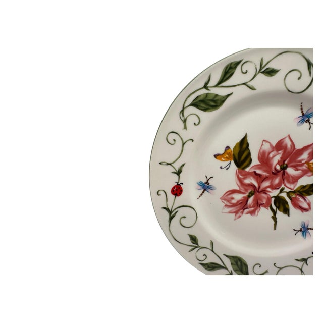 Vintage Botanical Garden Dinner Plates - A Pair For Sale - Image 10 of 12