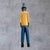 Late 20th Century Vintage African Hand Carved Wood Colon Statue Gentleman Figure Yellow Suit 19" For Sale - Image 5 of 10