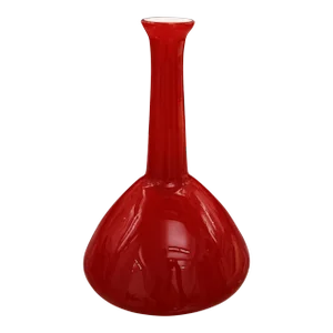 Vintage Red Cased Glass, Possibly Kastrup of Denmark Made for Ramor Label