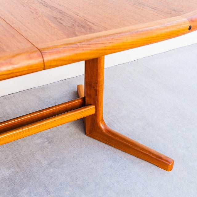 Brown Vintage Danish Modern Teak Extension Dining Table With Two Leaves by D-Scan For Sale - Image 8 of 15