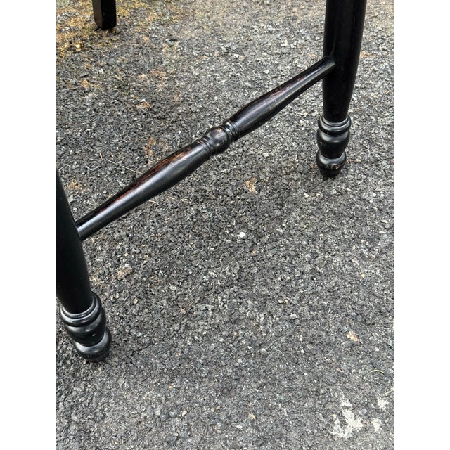 Napoleon Style Distressed Black Painted Barstools - Set of 4 For Sale - Image 10 of 10