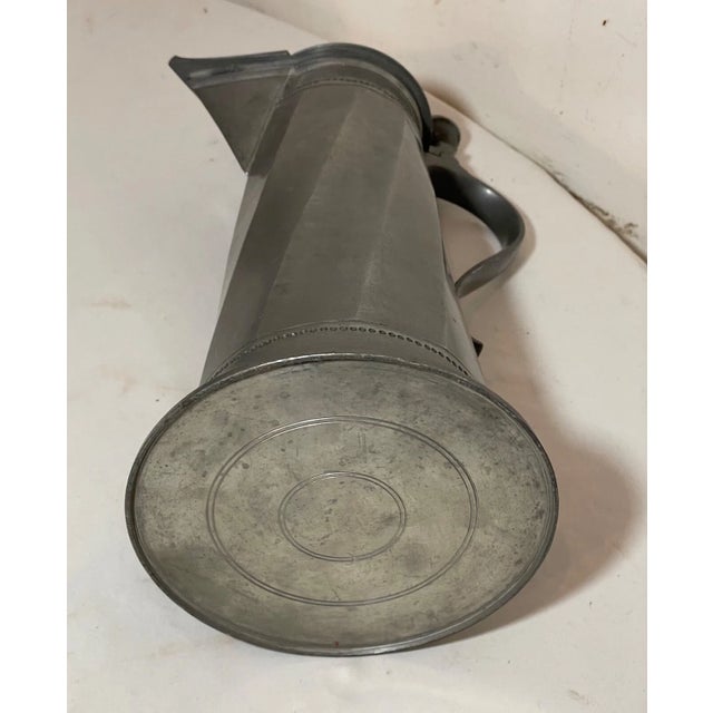 7 PCS Antique 1800s Handmade Ludwig Mory Pewter Flagon Tankard Pitcher Stein Mug For Sale - Image 10 of 12