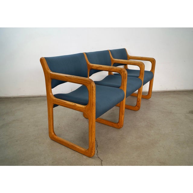 Wood 1970’s Mid-Century Modern Tandem Seating Waiting Room Chairs Benches - A Pair For Sale - Image 7 of 12