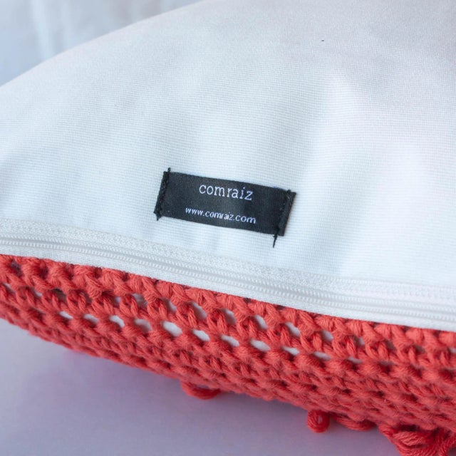 Orange Orange & Red Textures from the Loom Pillow by Com Raiz For Sale - Image 8 of 9