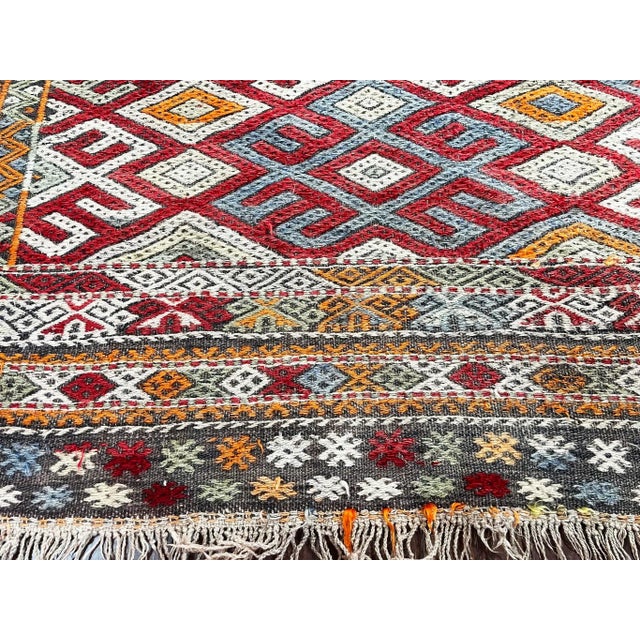 Mid 20th Century Vintage Handmade Moroccan Flat Weave/Kilim,#17420, 4'9" X 8'1" For Sale - Image 10 of 13